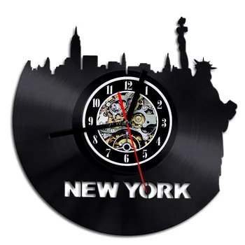 

Record Hanging Clock Vinyl Wall Clock Creative Retro Nostalgic New York Wall Clock Vinyl Hanging Clock