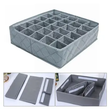 

30 Cell Foldable Bamboo Charcoal Underwear Sock Drawer Seperate Storage Box 30 Compartments Box Storage Box Socks Organizer