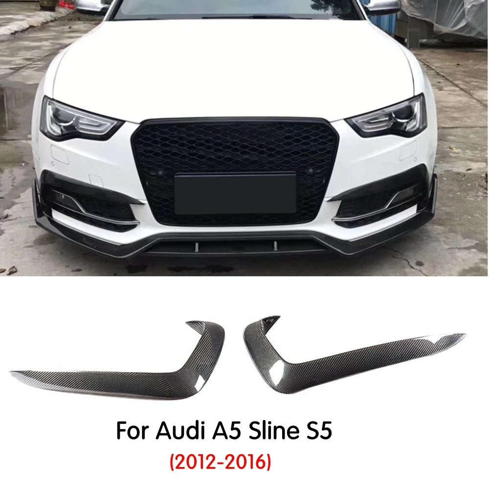 2PCS Carbon Fiber Front Fog Lamp Eyebrows Eyelid Cover For Audi A5 S5 2017-2019