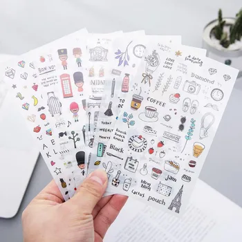 

6 Pcs/pack Fresh European Style Watercolor Travel Diary Decoration Stickers Scrapbooking Sticker Label DIY Album Stationery