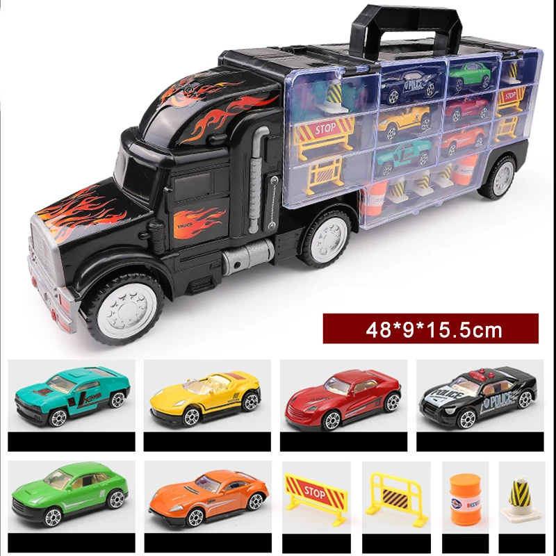Hotwheels бренд трек игрушка сверхмощный транспортер может вместить 50 автомобилей горячие колеса Hauler грузовик игрушка Caminhao de brinquedo