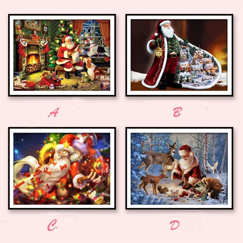 

Christmas Diamond Painting Full Square Santa Claus Diamond Mosaic Drill Diamond Embroidery Winter 5D DIY Cross Stitch Home Decor