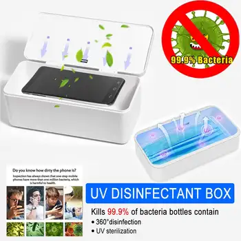 

Large space capacity Multifunctional Mobile Phone USB Charger Mask Sterilization Uv Sterilizer Live Nail Sterilization Box