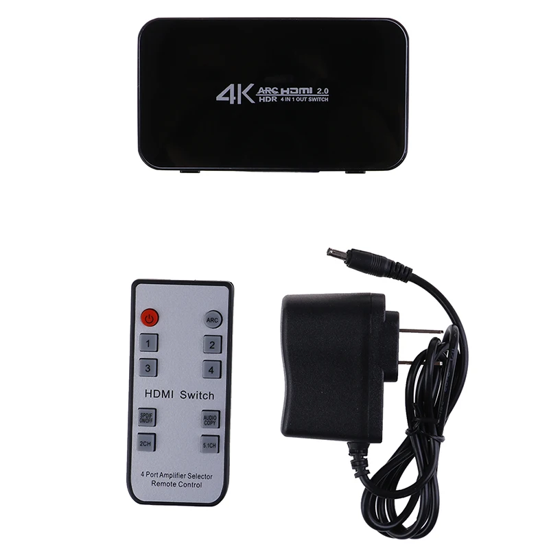 UHD HDMI переключатель 2,0 4K HDR 4x1 адаптер коммутатор с аудио экстрактором 3,5 jack