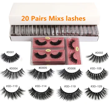 

Wholesale bulk 3d Mink Eyelashes 20 pairs Natural False Eyelash Extension Fluffy 3d Faux Lashes Cruelty Free Makeup Lashes