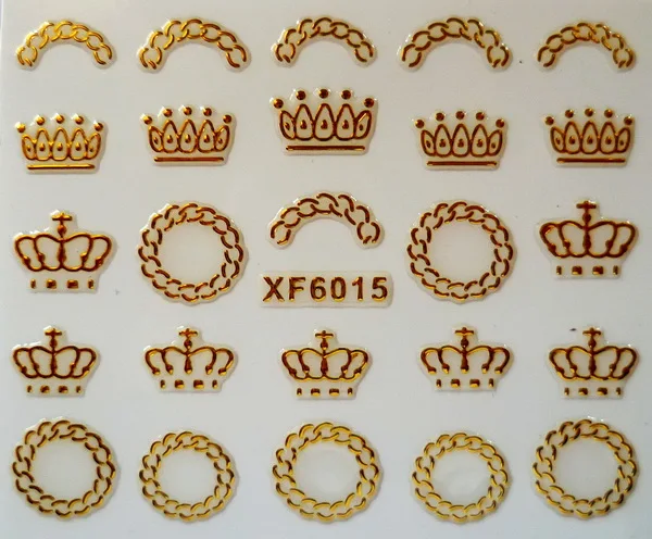 Клейкая наклейка дизайн ногтей декорация для ногтей Логотип Стикер Украшение DIY бренд искусство золотые полосы цветок маникюр - Цвет: 6015