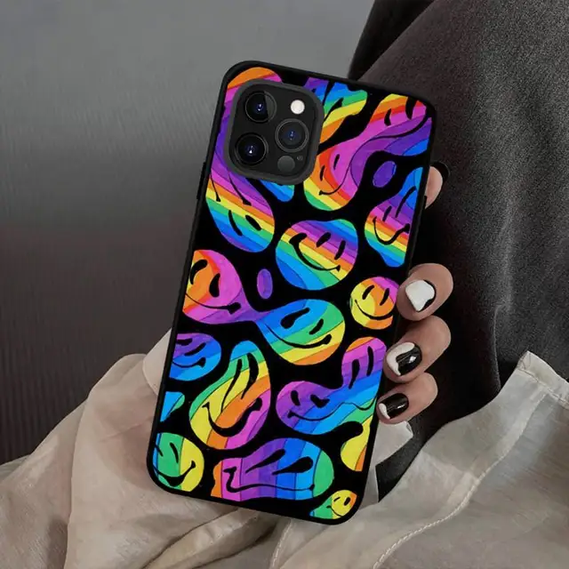 Trippy Smiley Face Phone Case for iPhone 13 12 mini 11 pro Xs max Xr X 8 7 6 6s Plus 5s cover a1