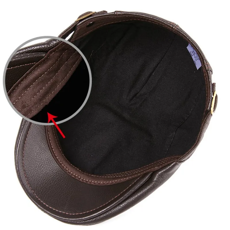 SILOQIN мужская шляпа из натуральной кожи Snapback осень зима первый слой овечья кожа береты Регулируемая Мода Досуг Туризм шапки