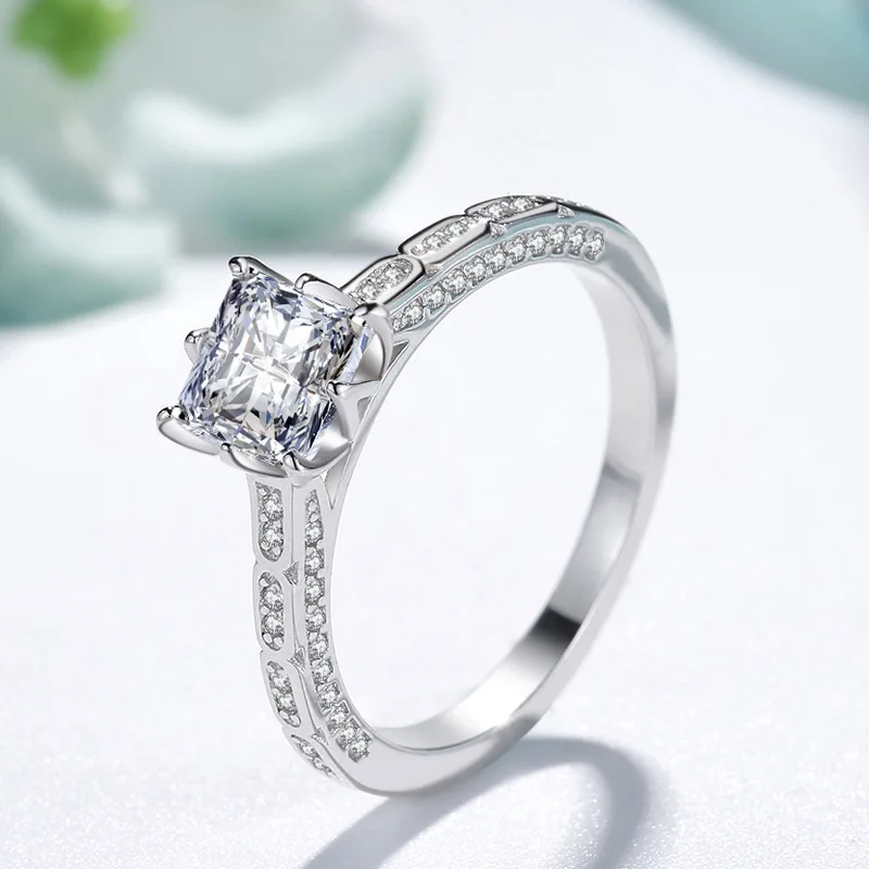 0.9ct 6 0 мм EF квадратной формы с покрытием 18-ти каратным белым золотом AAAAA Кубический