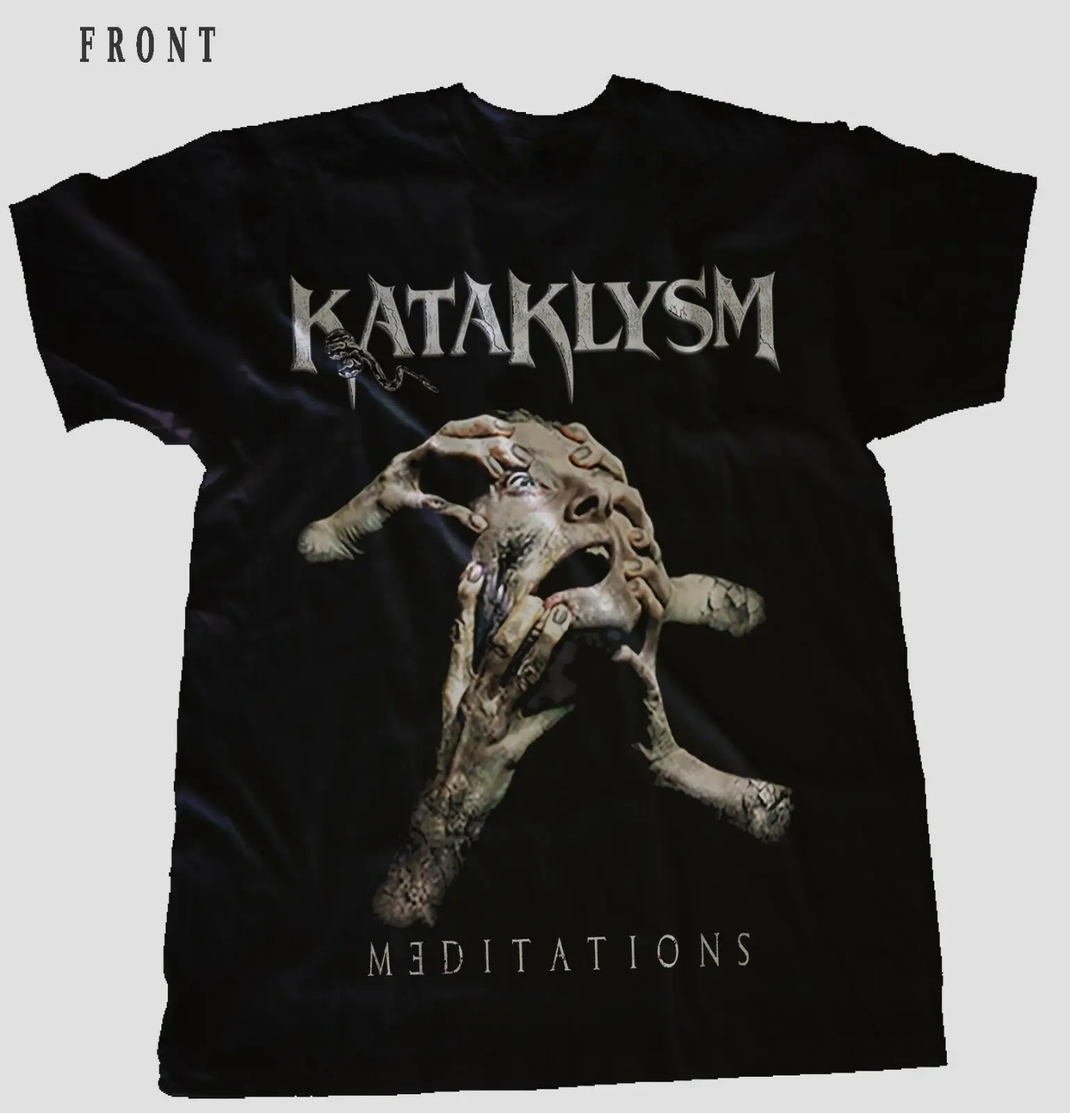 Черная футболка Kataklysm с медитациями металлическая лента размеры от S до