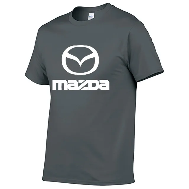 Мужская футболка с коротким рукавом и логотипом автомобиля Mazda, летняя повседневная мужская однотонная хлопковая футболка, модная одежда в стиле хип-хоп Харадзюку - Цвет: as picture