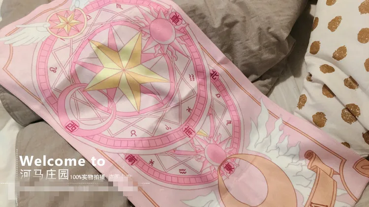 Аниме карточка Captor Sakura Magic массив мягкое полотенце для мытья лица Сейлор Мун Луна кошка прекрасный мультфильм Абсорбирующая мочалка Косплей