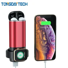 Tongdaytech Qi Беспроводное зарядное устройство для Apple Watch Series 5 4 3 2 1 power Bank зарядное устройство для телефона для Iphone X 8 11 Pro Max Carregador