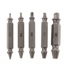 5 in 1 Scatola di Vite Estrattore Set Drill Bit Danneggiato Spogliato Bullone Strumento di Rimozione
