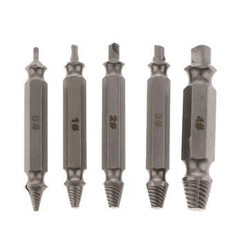 

5 in 1 Box Screw Extractor Set Drill Bits Damaged Stripped Bolt Remover Tool