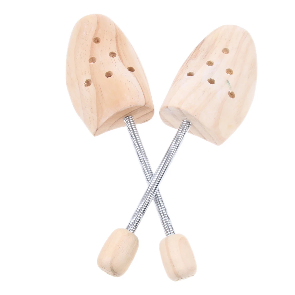 2pcs Men Women Cedar Stretcher Wood Wooden Shoe Tree Shaper Coil Spring