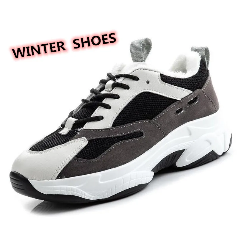 Смешанные цвета; обувь из натуральной кожи; женские кроссовки; обувь на плоской нескользящей подошве; модная повседневная обувь; зимняя теплая обувь; большие размеры