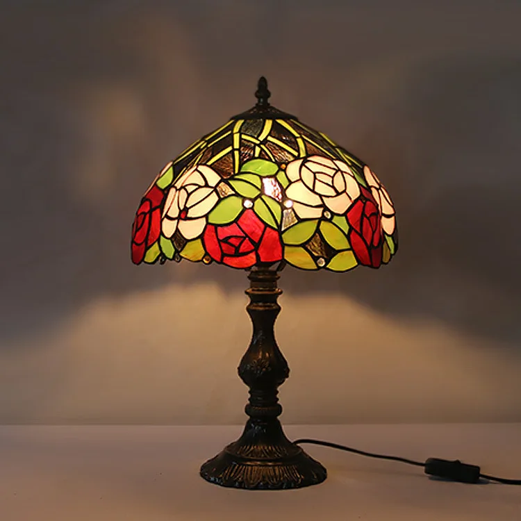 

New Table Lamps Stained Glass Lamp led light Bedside Study Pastoral Living Room Bar Table Lights Christmas home Desk lights