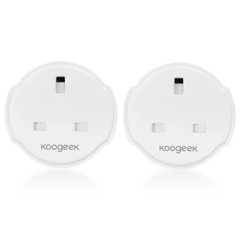 

Koogeek 2 Pcs Smart Home WiFi Smart UK Plug Wireless Smart Socket Remote/Voice Control Compatible with Amazon Alexa/Google Home