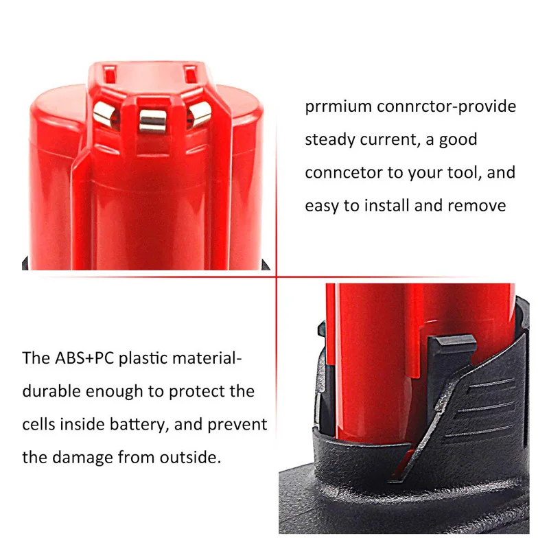 Bonacell 48-11-2460 9000mAh 12v rechargeable battery for milwaukee m12 XC Cordless Tools 48-11-2402 48-11-2411 Milwaukee tool