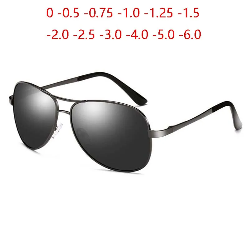 Ovale verschreibung pflicht ige Sonnenbrille Männer polarisierte Minus linse Luftfahrt Pilot Sonnenbrille männlich 0-206-0, 5-1, 5-1, 5 bis-0,5