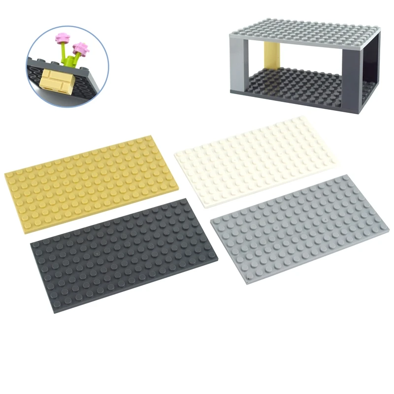 DIY Building Block 6x8 8x16 Dots Base Plate MOC Brick Parts for Kids Plate Assemble Particles City Toys building blocks construction blocks