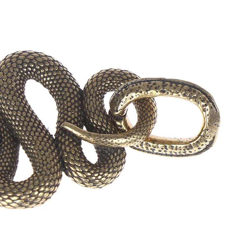 1pc Handmade Key Chain Brass Metal Snake Shape Keychain Fashion Animal Key Ring HandBag Pendant