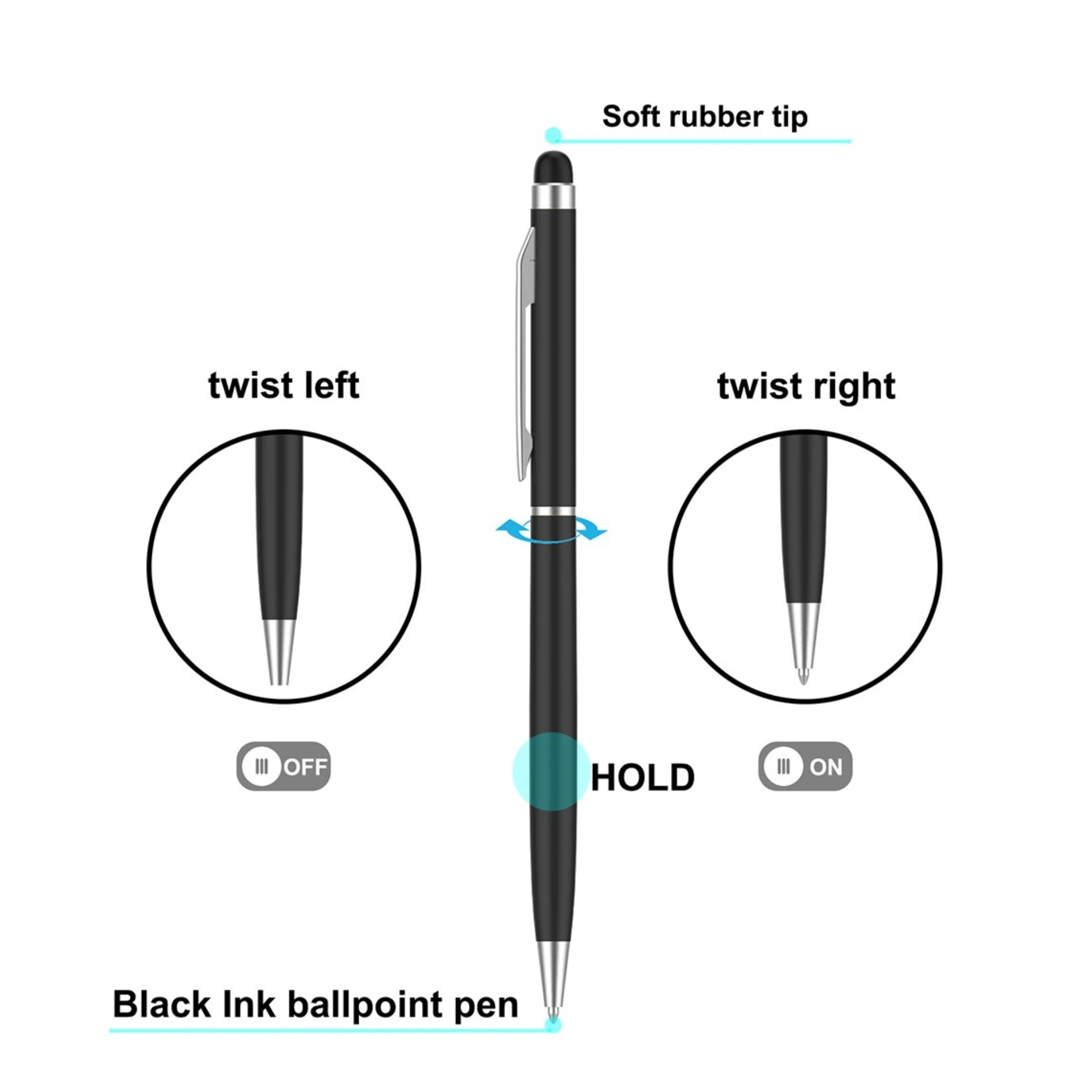 3 Pack-RED Pen Works for BLU Bold N1 with Custom High Sensitivity Touch and Black Ink! Tek Styz PRO Stylus