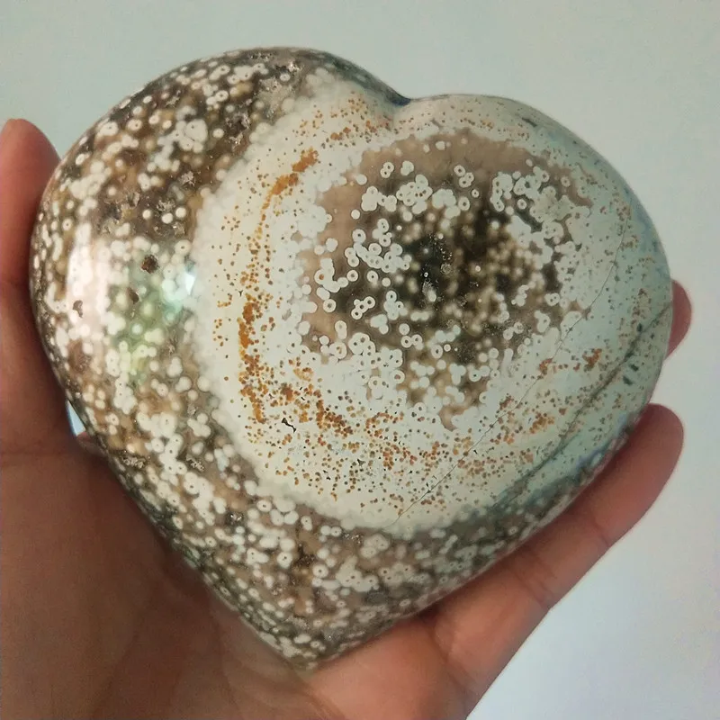 Natural sea jasper stone sea gem heart crystal stone mineral specimen crystal ston - Цвет: A16        411g