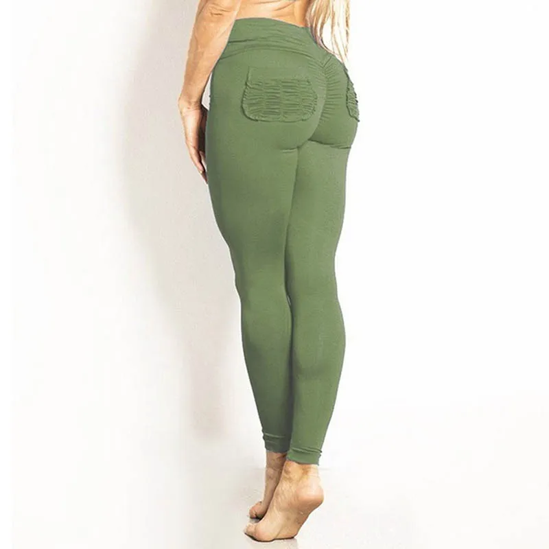

Sexy Push Up Leggings Women Pockets High Waist Breathable Gym Leggings Polyester Candy Color Punk Fitness Women Jeggings