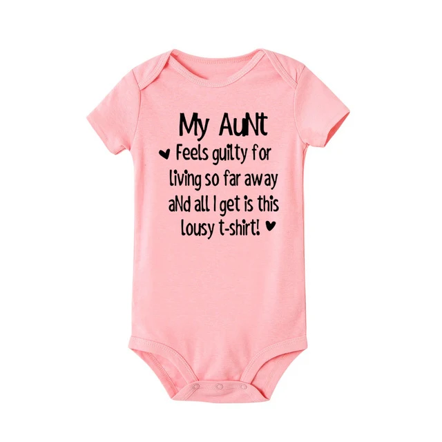 Baby Onesie My Aunt Feels Guilty Cotton Baby Infant Body Suit Short Sleeve Baby Boys Girls Clothes Newborn Baby Clothes