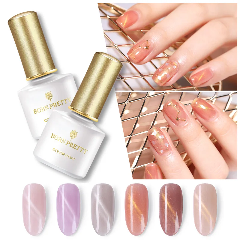 BORN PRETTY Розовый Гель лак для ногтей с эффектом кошачий глаз 6 мл магнитный