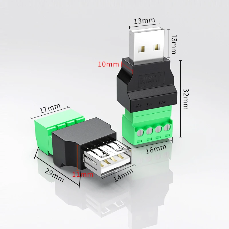 1 шт. 4 контактный разъем USB 2 0 типа A штекер гнездо с защитным разъемом для