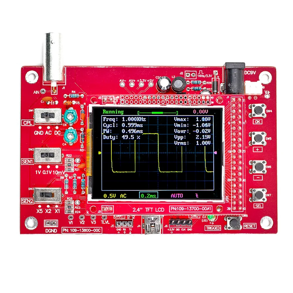 Карманный цифровой осциллограф 2,4 дюйма TFT 1Msps с открытым исходным кодом с зондом профессиональный инструмент S17