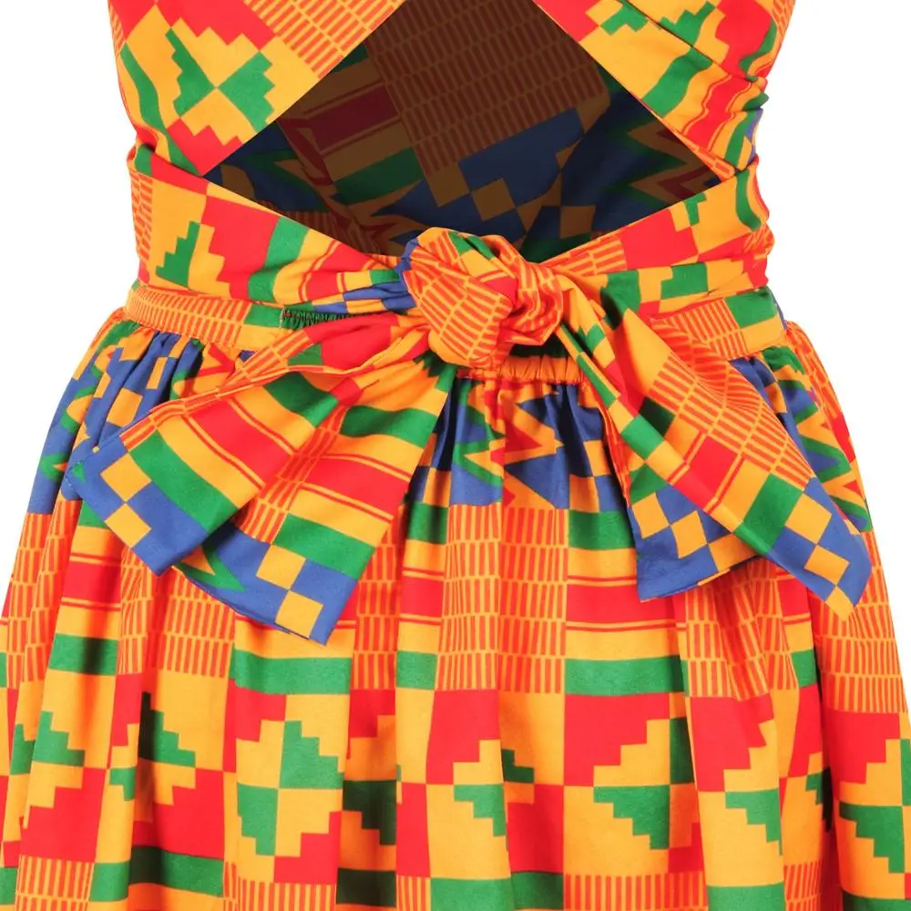 Туфель и сумочки в африканском стиле dashiki цифровая печать нерегулярные большой Размеры различные носить Лос-Анджелеса в африканском стиле средней длины вилка платье для Для женщин JQ-10023