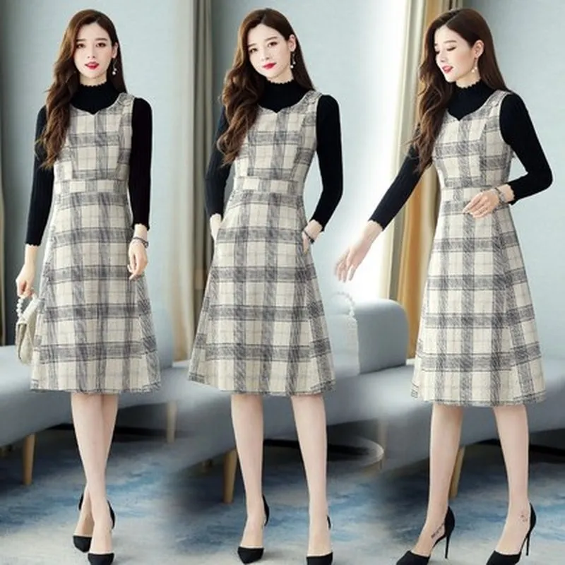 autumn new women's fashion temperament trend comfortable long dress two-piece suit