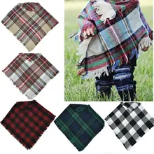 Унисекс, для детей 3-5 лет, для маленьких мальчиков и девочек, зимняя теплая Повседневная клетчатая шерсть, мягкий удобный симпатичный шарф, палантин, праздничная одежда