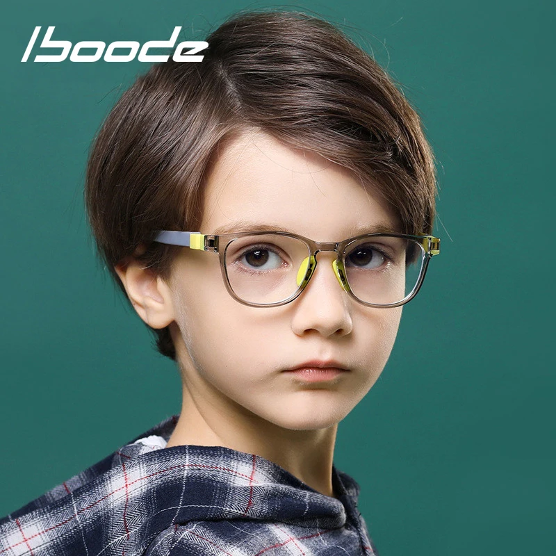 Tanio Iboode TR90 płaskie lustrzane okulary ramka dla dzieci chłopcy