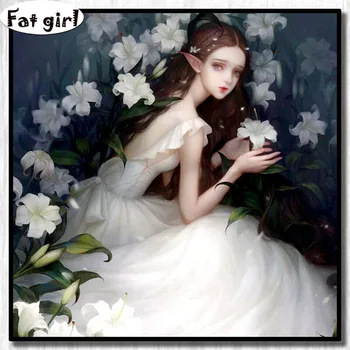 

NEW! full Square round Diamond Painting Flower Fairy 5D Diamond embroidery lily Mosaic Cross Stitch kits Home Decoration gift