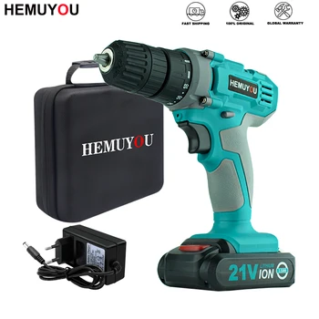 

21V Multifunction Rechargeable Electric Screwdriver Lithium Battery Electric Drill Bit Power Tools 22pcs Drill Bits Accessories