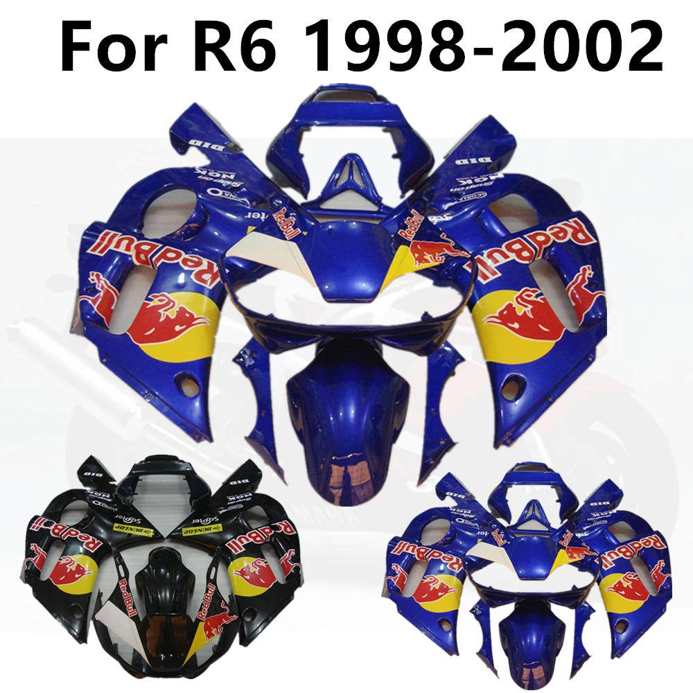 Мотоцикл полный обтекатель наборы для YAMAHA R6 1998 1999 2000 2001 2002 98 99 01 02 конкурентоспособная игра впрыска кузова