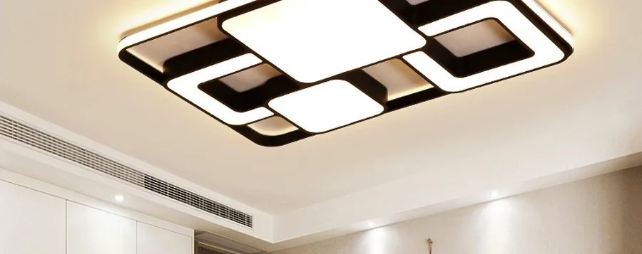 Прямоугольная Светодиодная потолочная люстра, освещение для спальни, гостиной с пультом дистанционного управления, AC85-260V, домашние светильники