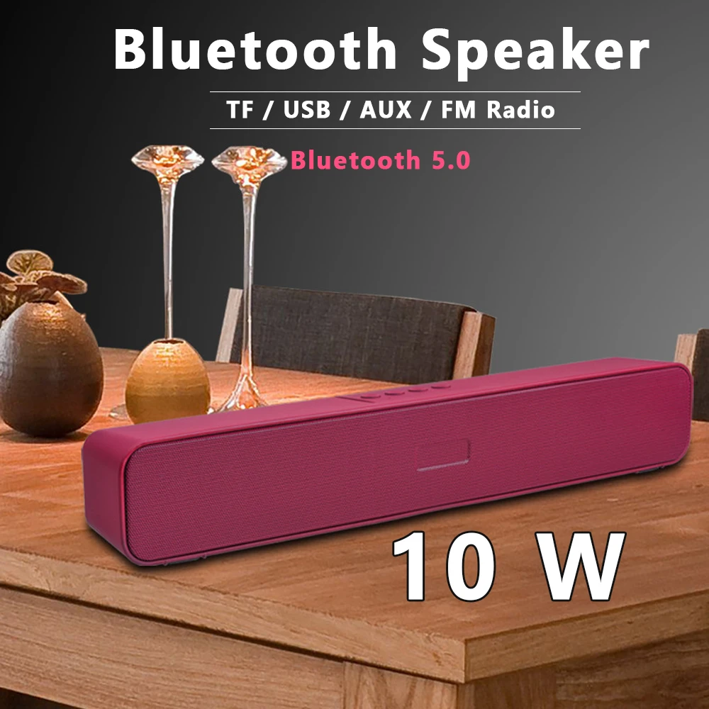 10W Soundbar Bluetooth Speaker TV Sound Bar Wireless Home Stereo Music Surround SoundBar for Phone PC Theater | Электроника