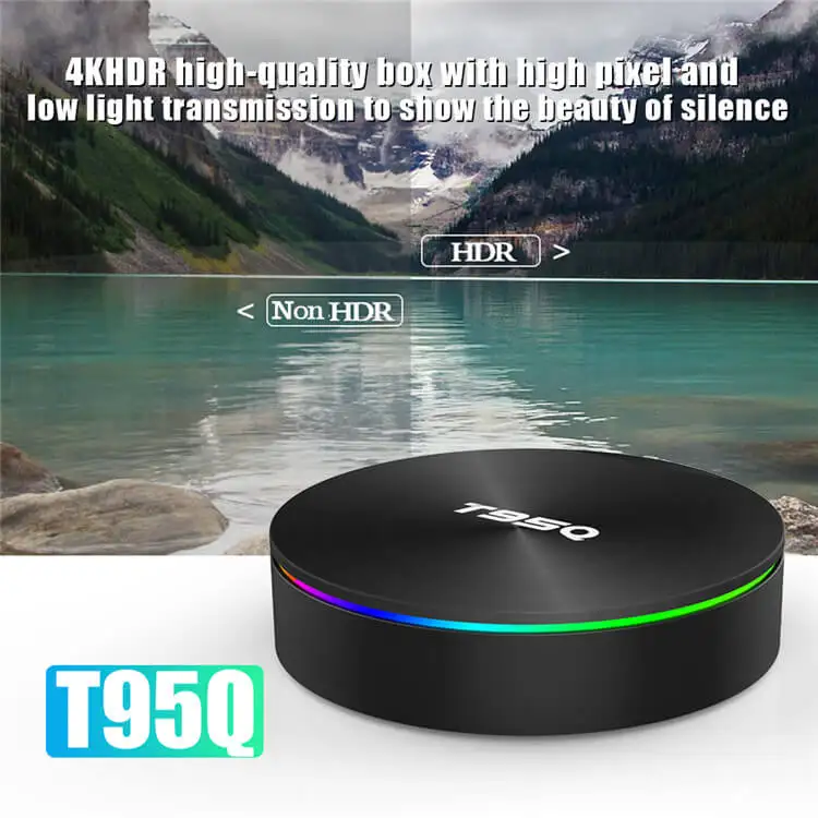 T95Q Android ТВ Box Amlogic S905X2 4 Гб DDR4 64GB 4K 75fps Smart tv Интернет Декодер каналов кабельного телевидения, украшенное мозаикой из драгоценных камней, 12 месяцев IP ТВ M3U Португалии в европейском стиле