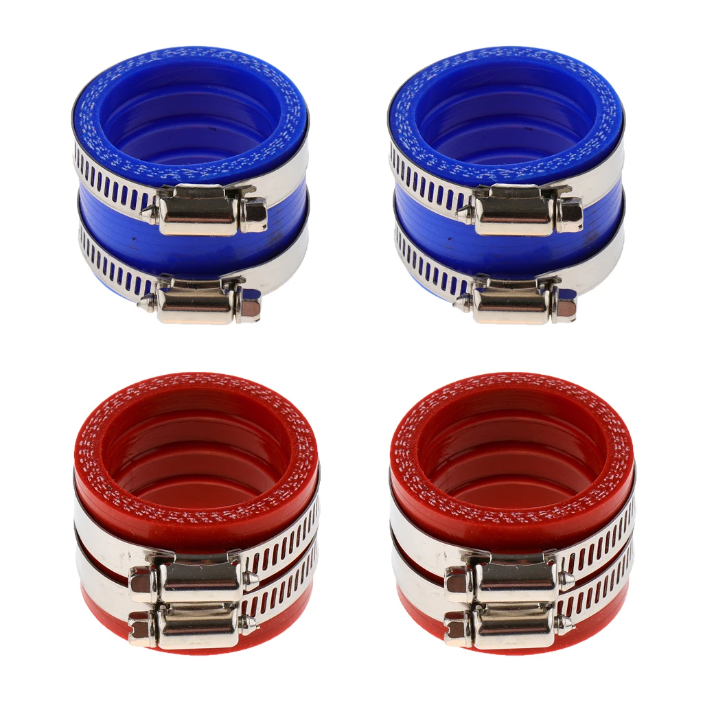 4PCs 32mm/34mm PWK OKO KOSO Carburetor Intake Carb Interface Adapter Glue for Kawasaki, Red + Blue