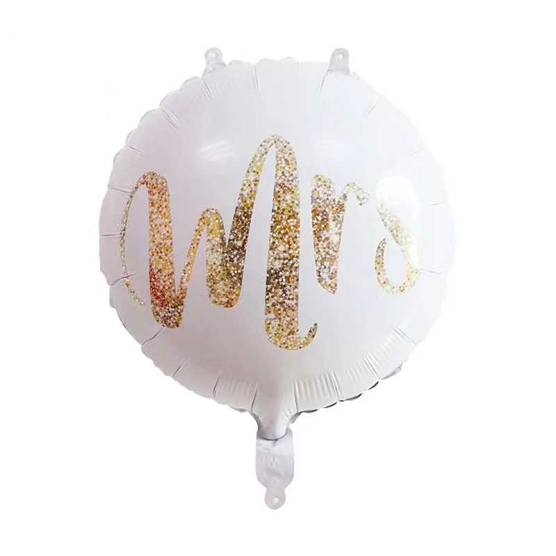 10pcs 18inch Mr Mrs white Foil balloons for Wedding Party Bridal Bride to be Engaged Party Air Globos Wedding Ballons decoration