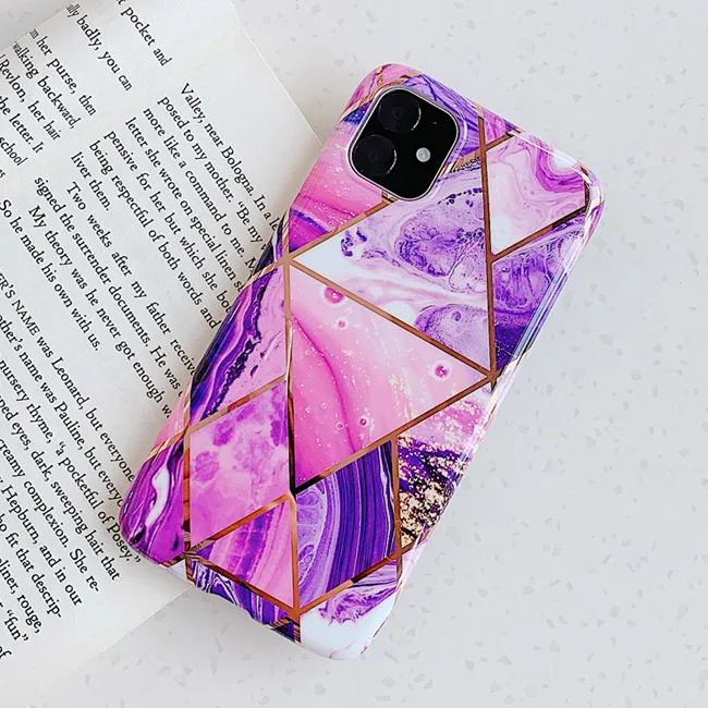 Style 2 Отсутствие геометрических мраморных блестящих гальванических чехлов для iphone 11 11Pro Max X XR XS Max 6 6S 7 8 Plus Мягкий чехол для телефона задняя крышка - Цвет: Style 2