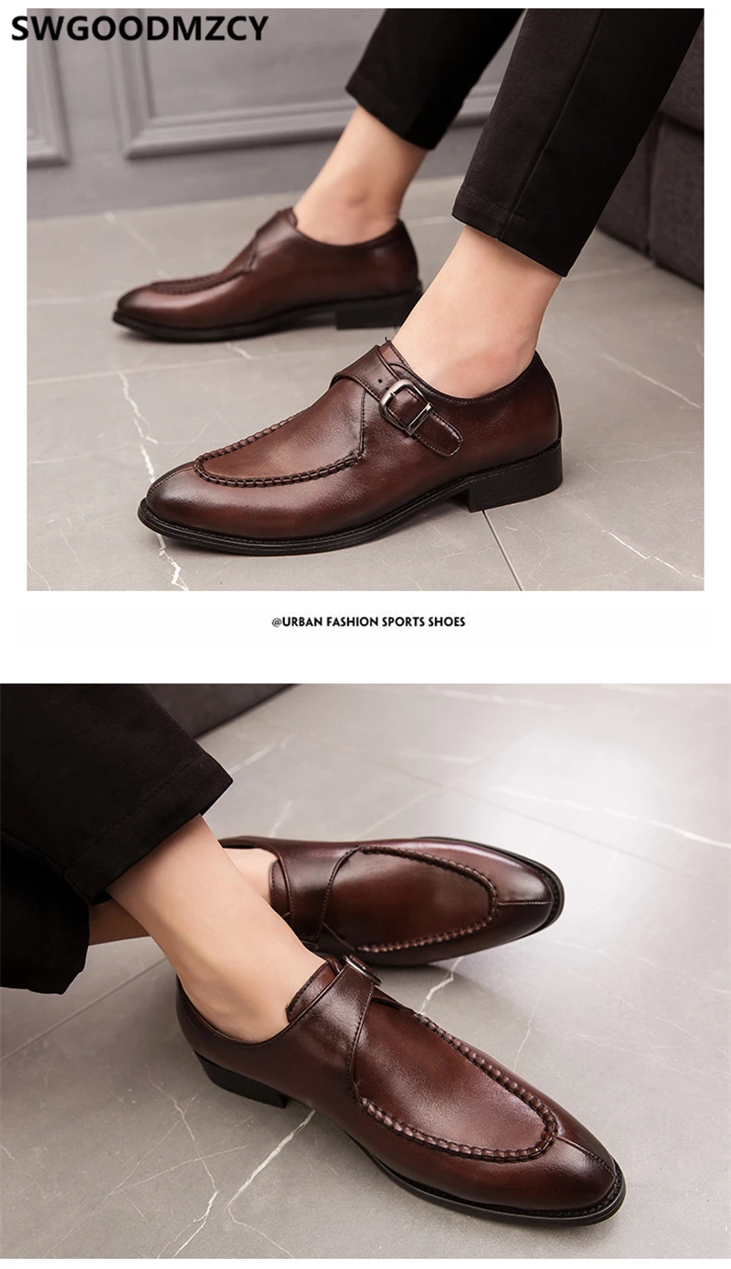 Мужские туфли на ремешке; классические роскошные брендовые коричневые модельные туфли; Мужские модельные туфли; кожаные модельные офисные туфли; мужские официальные туфли; scarpe uomo