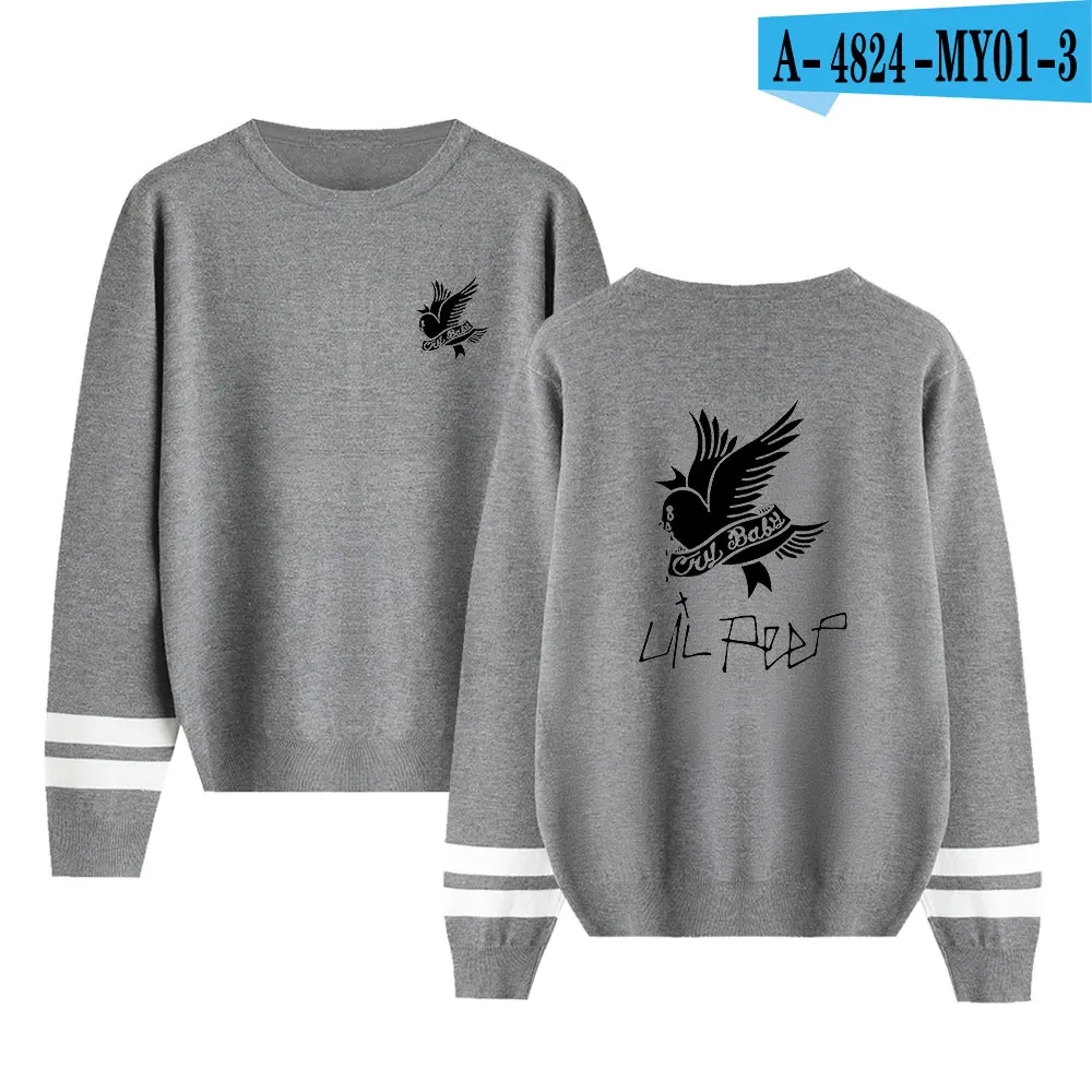 gray Lil Открытый свитер с круглым вырезом трикотажная одежда осенний Повседневный свитер унисекс высокого качества уличные пуловеры модный свитер с принтом - Цвет: gray