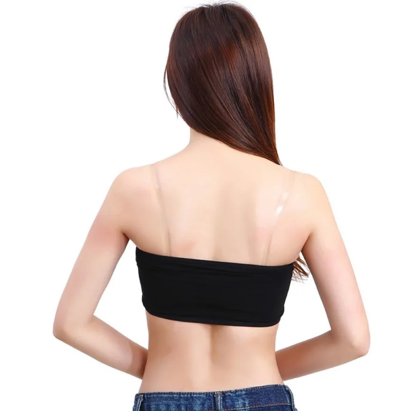 2019 Newly Summer Women Sexy Tube Top White Strapless Bandeau Tops Fashion Sleeveless Underwear Wrap Chest Female Tops